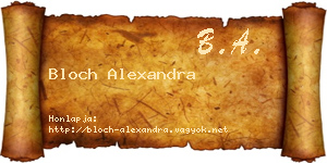 Bloch Alexandra névjegykártya